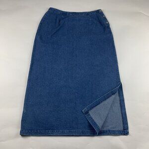 Eddie Bauer Classic Denim Maxi Skirt 14